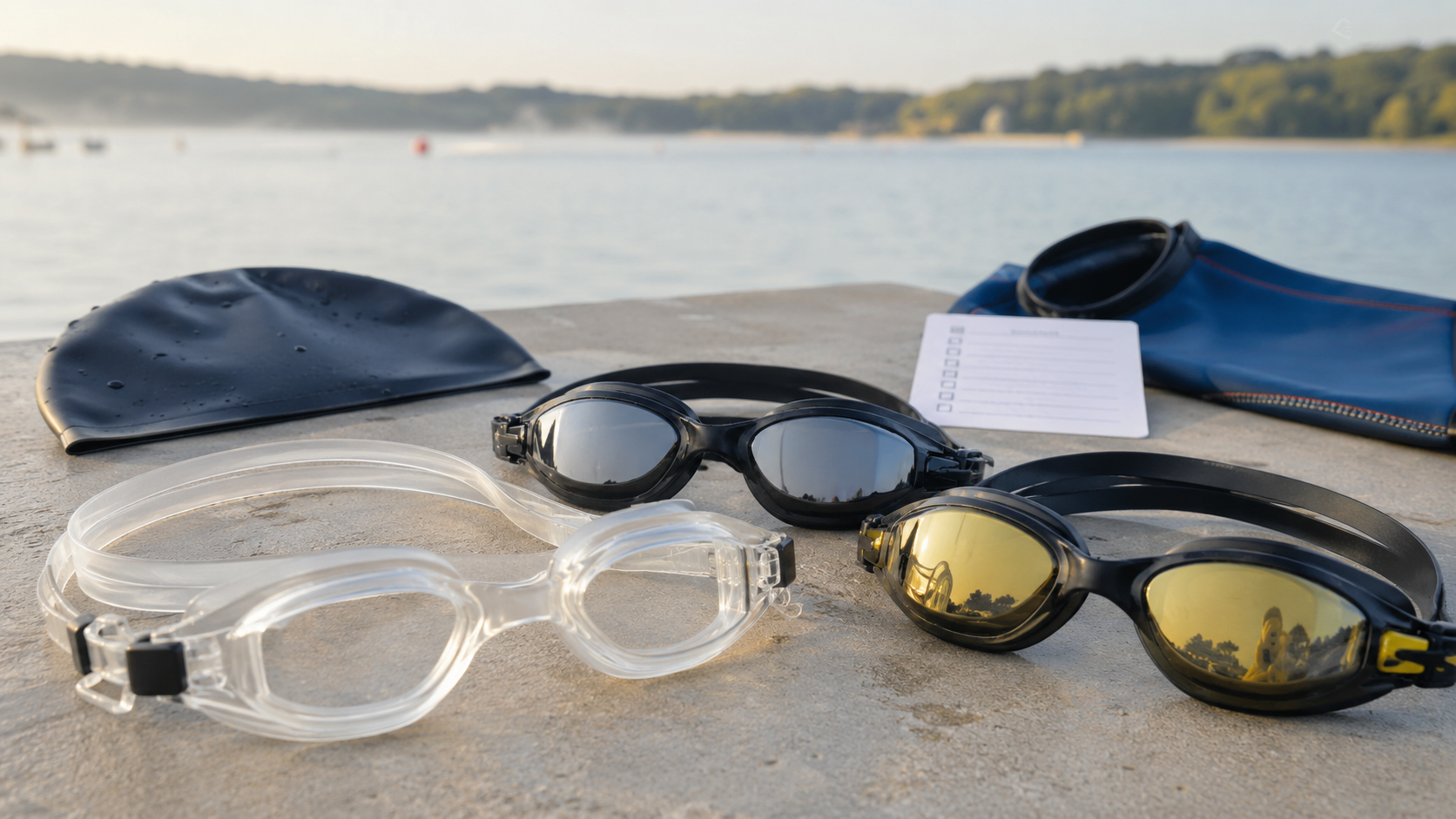 Open-water swim goggle lens options for triathlon race morning kit planning