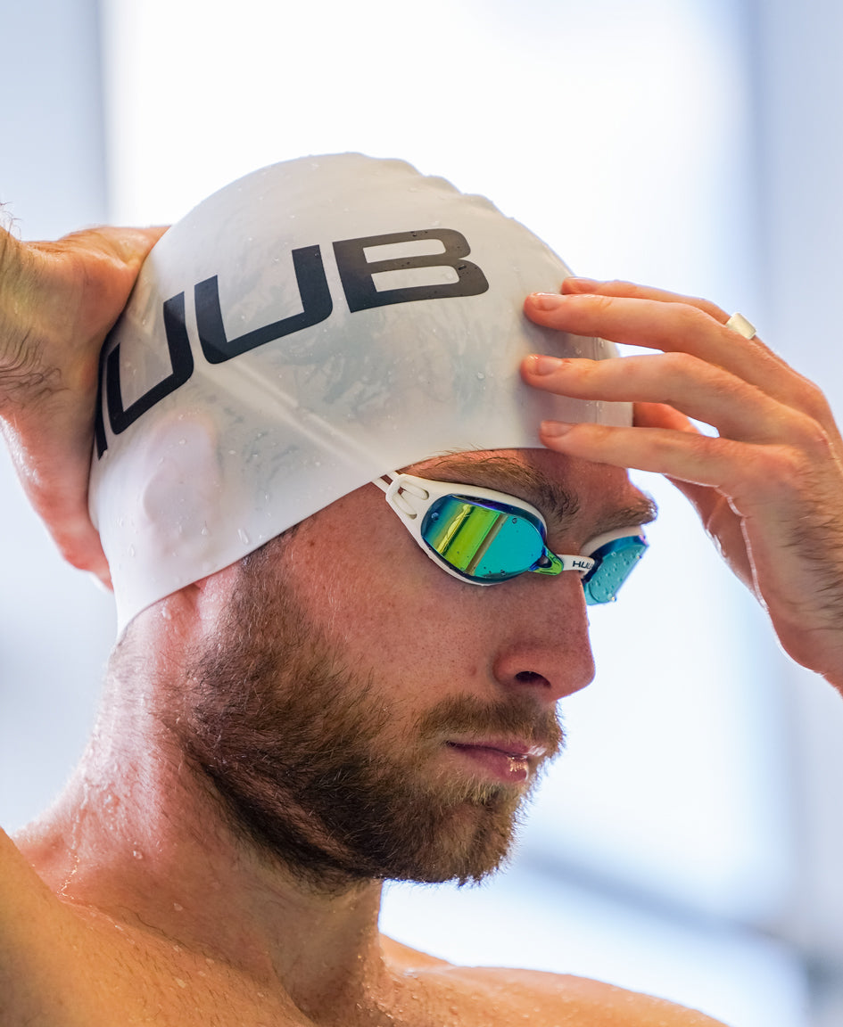 HUUB Brownlee Custom Air 2 Swim Goggle with air-cushion double walls, race fit, and mirror lens options