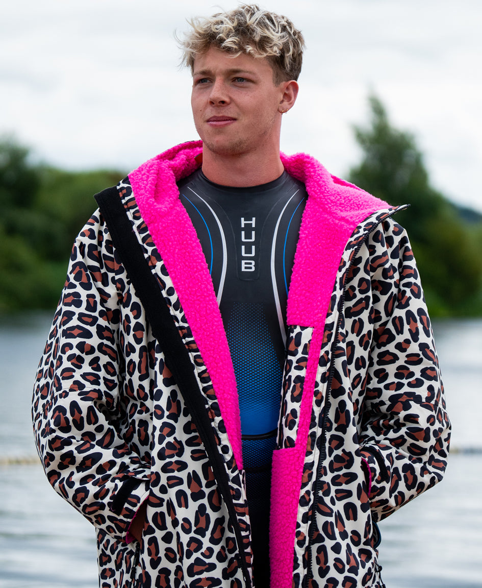 HUUB Changing Leopard Print / Pink – waterproof, towel-lined, Adult