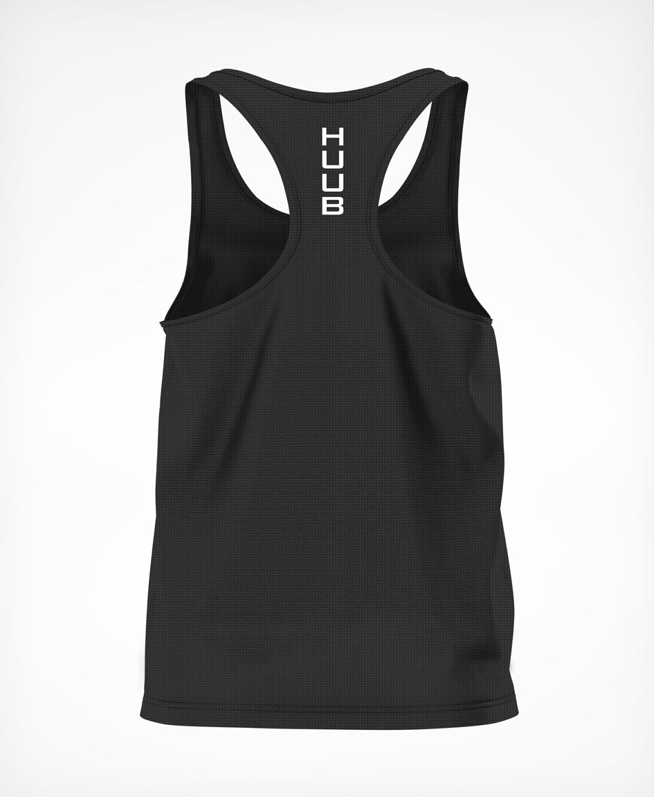 HUUB Pro Technical Race Vest Men’s – lightweight, breathable, black, white, or black olive color, elite fit running top.