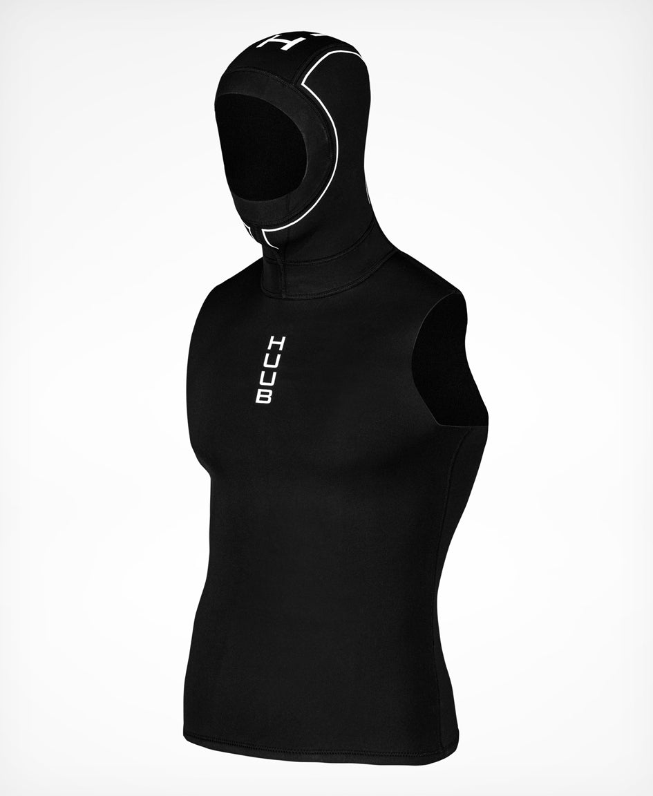 HUUB Hooded Neoprene Vest Unisex – full head and torso swim warmth, open water thermal