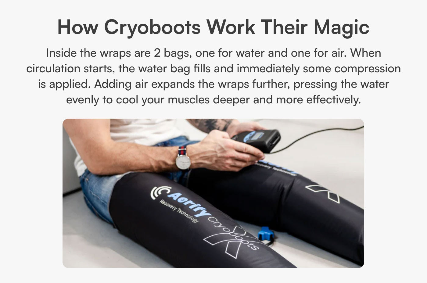 Aerify Cryoboots X advanced cryotherapy compression boots with insulated bag and attachments