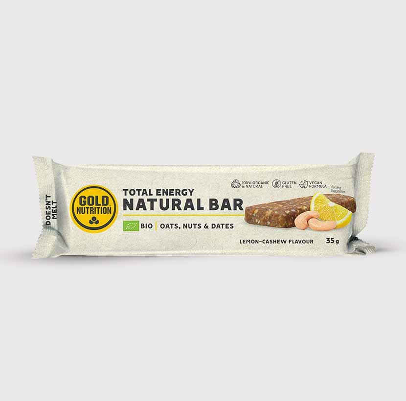 Cashew-Lemon Natural Bar, perfect for a quick, healthy snack with high fiber